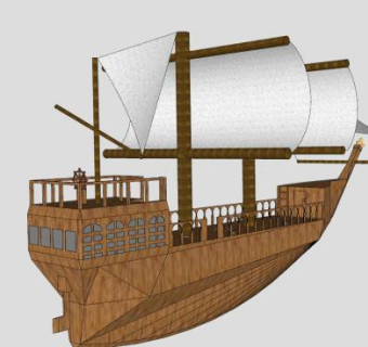 海盗风帆船SU模型下载_sketchup草图大师SKP模型