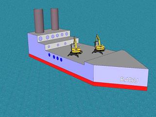 海上作业轮船SU模型下载_sketchup草图大师SKP模型
