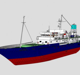 泰国货轮SU模型下载_sketchup草图大师SKP模型