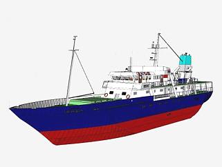 泰国货轮SU模型下载_sketchup草图大师SKP模型