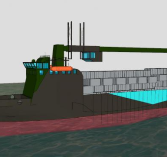 集装箱轮船SU模型下载_sketchup草图大师SKP模型