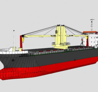 普通滚装货船SU模型下载_sketchup草图大师SKP模型