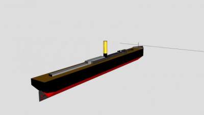 蒸汽船SU模型下载_sketchup草图大师SKP模型