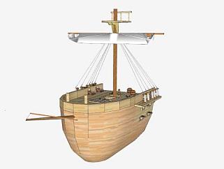 帆船船舱内部构造SU模型下载_sketchup草图大师SKP模型