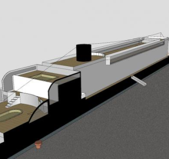 丘纳德号邮轮SU模型下载_sketchup草图大师SKP模型