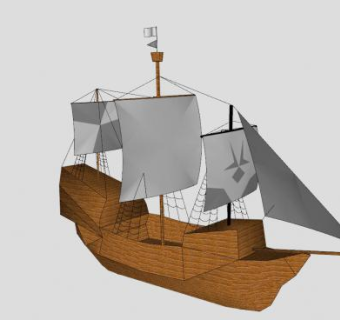 中世纪航海帆船SU模型下载_sketchup草图大师SKP模型