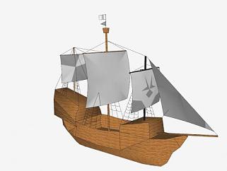 中世纪<em>航海</em>帆船SU模型下载_sketchup草图大师SKP模型