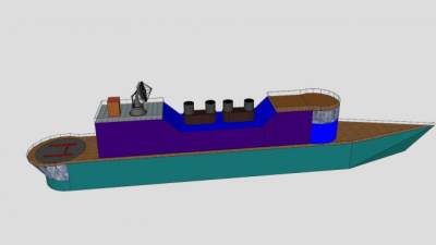 海洋研究船SU模型下载_sketchup草图大师SKP模型