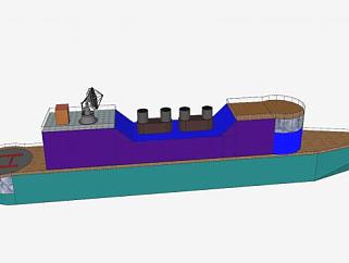 <em>海洋</em>研究船SU模型下载_sketchup草图大师SKP模型