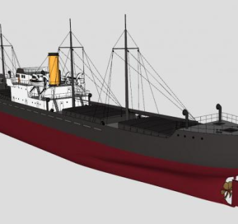 波罗的海货船SU模型下载_sketchup草图大师SKP模型