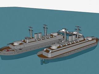 海上巡逻炮舰SU模型下载_sketchup草图大师SKP模型