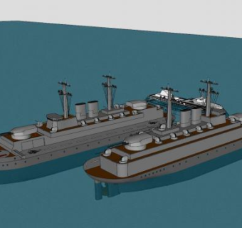 海上巡逻炮舰SU模型下载_sketchup草图大师SKP模型