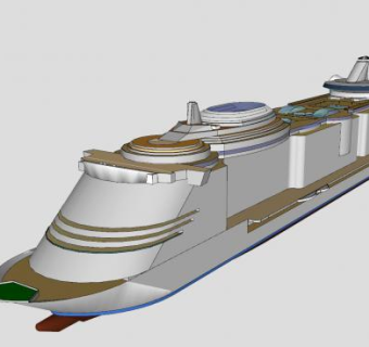 现代化邮轮SU模型下载_sketchup草图大师SKP模型