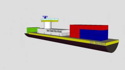 物流货船SU模型下载_sketchup草图大师SKP模型
