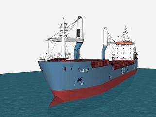 瓦莱塔港口货轮SU模型下载_sketchup草图大师SKP模型