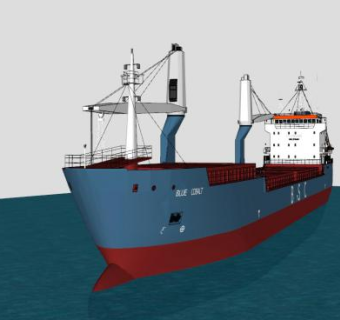 瓦莱塔港口货轮SU模型下载_sketchup草图大师SKP模型