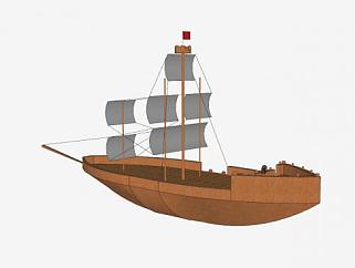 <em>海盗</em>远洋帆船SU模型下载_sketchup草图大师SKP模型