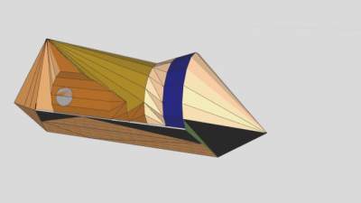 简易木船SU模型下载_sketchup草图大师SKP模型