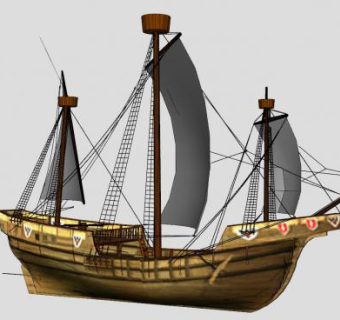 中世纪帆船SU模型下载_sketchup草图大师SKP模型