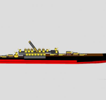 海上炮舰SU模型下载_sketchup草图大师SKP模型