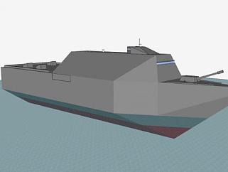 驱逐舰艇SU模型下载_sketchup草图大师SKP模型