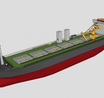 海上作业船SU模型下载_sketchup草图大师SKP模型