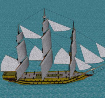 风帆木船SU模型下载_sketchup草图大师SKP模型