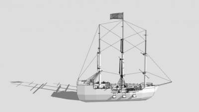 现代帆船SU模型下载_sketchup草图大师SKP模型