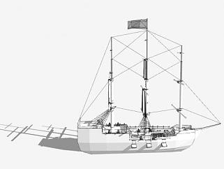 现代帆船SU模型下载_sketchup草图大师SKP模型
