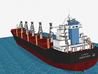 大型货轮轮船SU模型下载_sketchup草图大师SKP模型