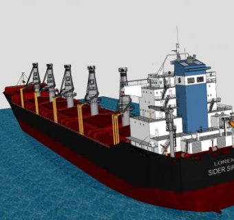 大型货轮轮船SU模型下载_sketchup草图大师SKP模型