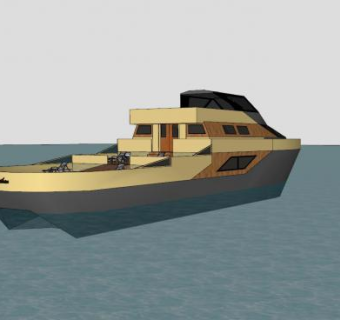 豪华度假游艇SU模型下载_sketchup草图大师SKP模型