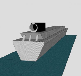 简易巡洋舰模架SU模型下载_sketchup草图大师SKP模型