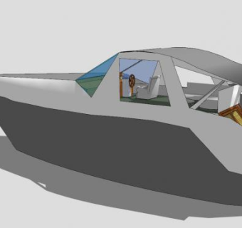 休闲型游艇SU模型下载_sketchup草图大师SKP模型