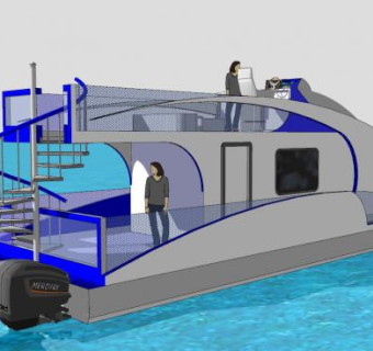 双层游艇SU模型下载_sketchup草图大师SKP模型