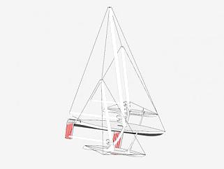 现代风帆船SU模型下载_sketchup草图大师SKP模型