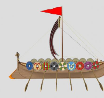 维京船SU模型下载_sketchup草图大师SKP模型