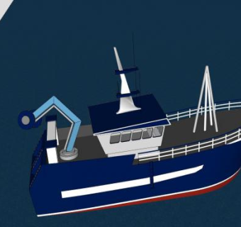 小型海上作业船SU模型下载_sketchup草图大师SKP模型