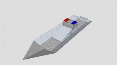 简易快艇模架SU模型下载_sketchup草图大师SKP模型