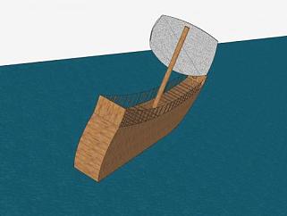 简易<em>单桅帆船</em>SU模型下载_sketchup草图大师SKP模型