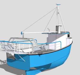 港口作业船SU模型下载_sketchup草图大师SKP模型