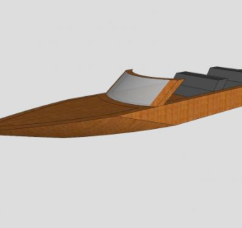 木质滑行艇SU模型下载_sketchup草图大师SKP模型