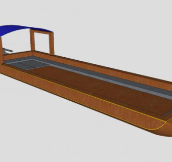 木质汽船SU模型下载_sketchup草图大师SKP模型
