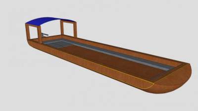 木质汽船SU模型下载_sketchup草图大师SKP模型