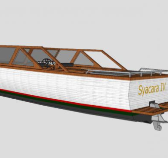 木舟和汽艇SU模型下载_sketchup草图大师SKP模型