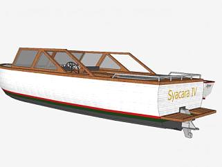 木舟和汽艇SU模型下载_sketchup草图大师SKP模型