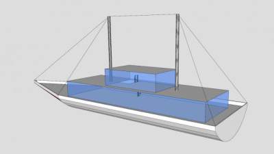 简易船艇SU模型下载_sketchup草图大师SKP模型