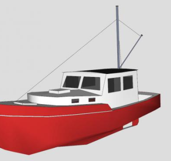 渔船SU模型下载_sketchup草图大师SKP模型