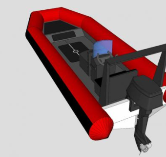 充气艇SU模型下载_sketchup草图大师SKP模型