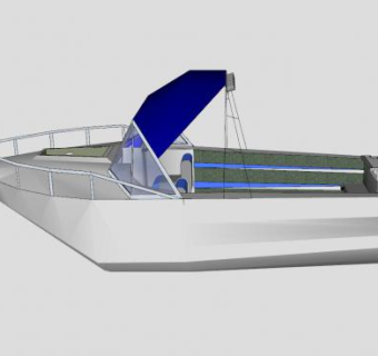 小型观光船SU模型下载_sketchup草图大师SKP模型
